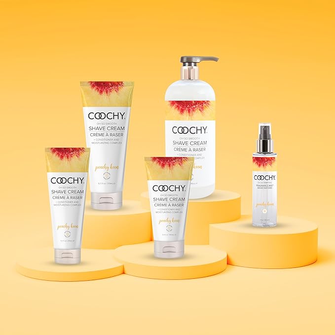 Coochy Shave Cream - Moisturizing Shave Lotion - Gentle Intimate Shaving Cream - For Bikini Area, Underarms, Legs & More - Rash-Free, Hydrating Formula - Peachy Keen, 7.2 oz