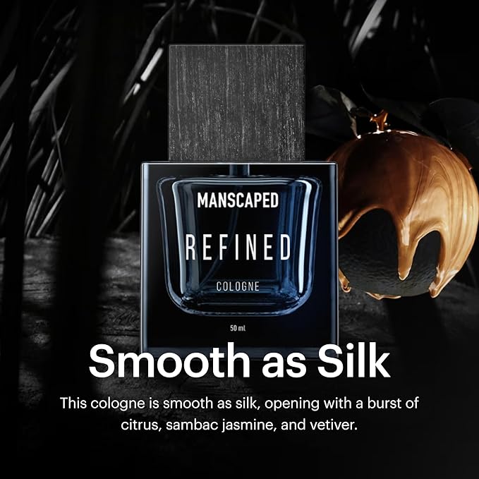 MANSCAPED® Refined® Cologne, Men's Eau de Toilette Body Spray with Burst of Citrus, Sambac Jasmine, Vetiver, Paraben-Free, 50ml