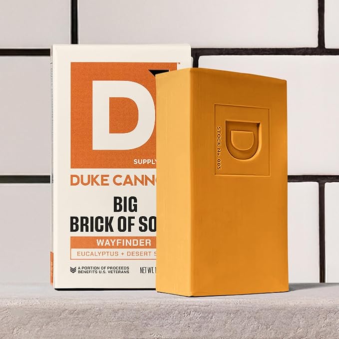 Duke Cannon Supply Co. Extra Large Bar Soap - Men's Natural Soap with Masculine Scents - Made in the USA with Domestic & Globally Sourced Materials - All Skin Types - Big Brick - Wayfinder,10 oz