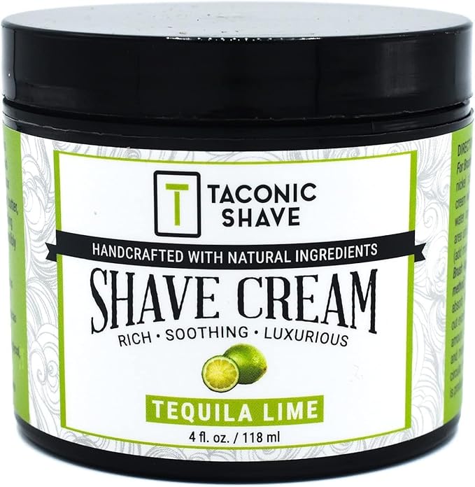 Taconic Shave Cream – Highly Concentrated Shaving Cream for Men and Women – 4 oz. Moisturizing Shaving Cream Tub with Skin Soothing Ingredients – Tequila Lime