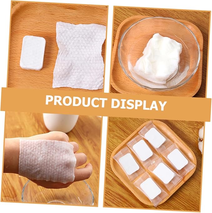 Compressed Makeup Remover Pads Non-Woven Facial Cleansing Rounds for Makeup Removal Skin Care and Nail Polish Pack