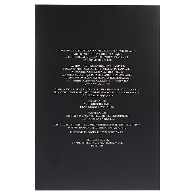 FILA Black - Cologne for Men with Invigorating Spicy and Floral Scent - Mens Cologne with Long Lasting Citrus, Jasmine, and Amber Notes - 3.4 oz