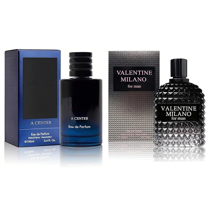 Men's Cologne SaExt&Valentin Milano Eau de Parfum Gift Set - 3.4 Fl Oz Each | Citrus Spicy & Woody Ambergris Fragrance | Luxury Perfume for Day & Night