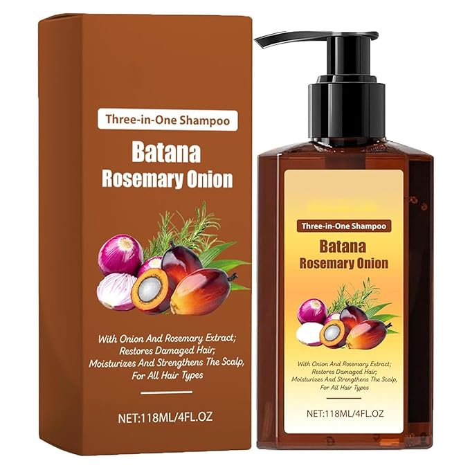 3-in-1 Nourishing Conditioning Shampoo, Hair Growth Shampoo with Rosemary, Batana, Onion for Men & Women Reduce Hair Loss (1pcs)