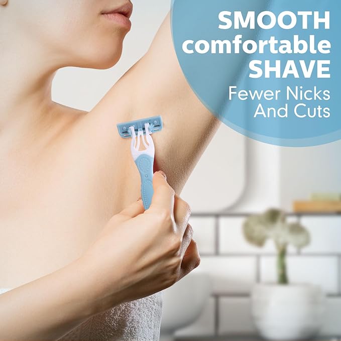 36 Pcs Women Disposable Razors Bulk 5 Blade for Sensitive Skin Individually Packaged Shaving Razors for Hotel Spa Travel Daily