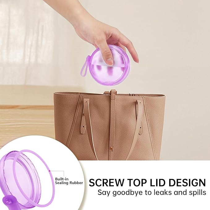 Leakproof Denture Case Purple Denture Soaking Cup with Strainer Basket, False Teeth Container Dental Denture Bath Holder Storage Box Retainer Cleaner Case for Traveling