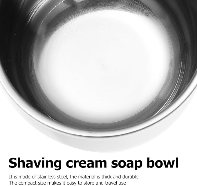 Healifty Stainless Steel Shaving Soap Bowl 2pcs for Men, Foaming Bubble Bowl with Sturdy Metal Material, Practical Barber Shaving Vessel Suitable for Daily Grooming and Travel