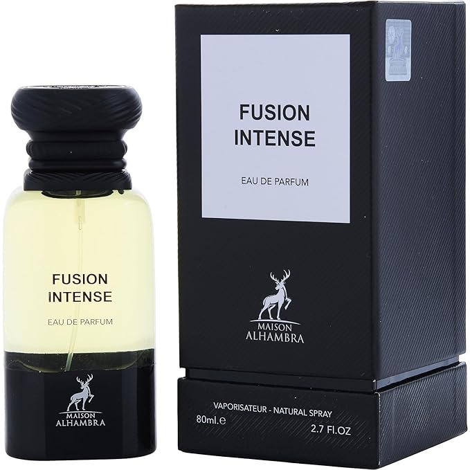 Maison Alhambra Fusion Intense – Aromatic, Sweet, Woody, Leather – Eau de Parfum Spray Long-Lasting Fragrance for Unisex, 2.7 Ounce / 80 ml
