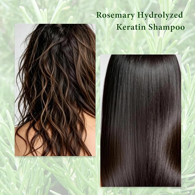 Rosemary & Biotin Shampoo for Hair Growth & Thinning Hair - Sulfate-Free, Vegan Formula with Hydrolyzed Keratin to Thicken, Strengthen & Revitalize Dry, Damaged Hair - For Men & Women (1 bottle)