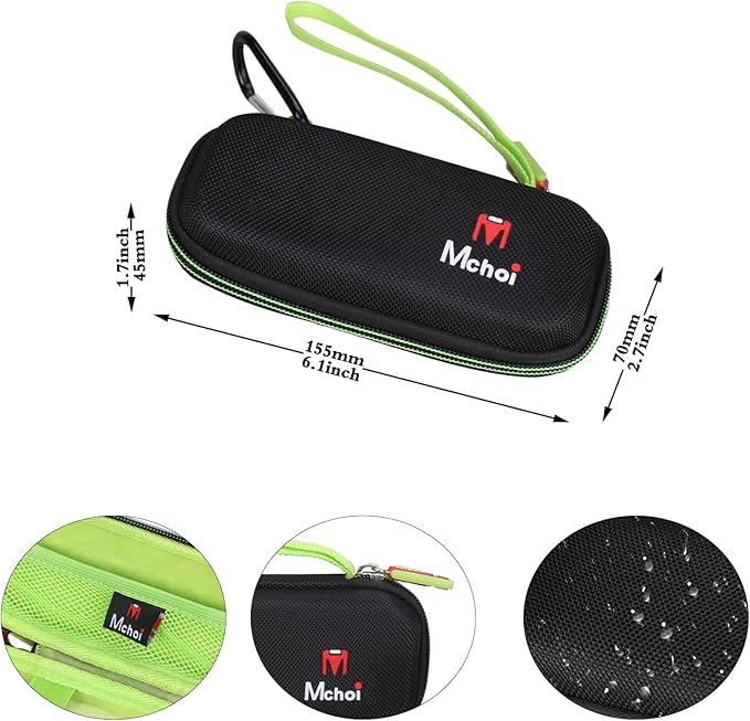 Mchoi Hard Carrying Case Fits for Fusion5 Men’s Razor & Proglide Shield Men's Razor, Case Only (Black, Green)