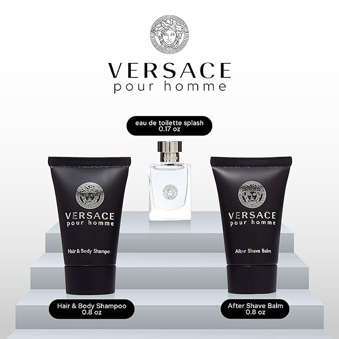 Versace Pour Homme for Men, 3 Piece Mini Gift Set