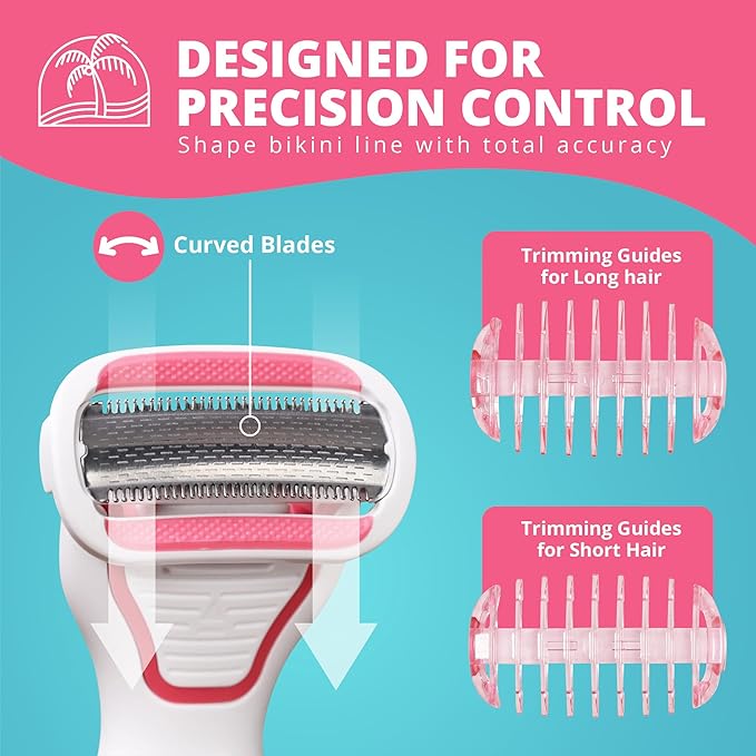 Clio Trimmer for Women with Precision Razor, Female Pubic Hair Electric Shaver for Smooth Grooming, Leg Hair Trimmer Women Love, Compact Clio Shaver for Bikini, Arms, and Body Touch-Ups