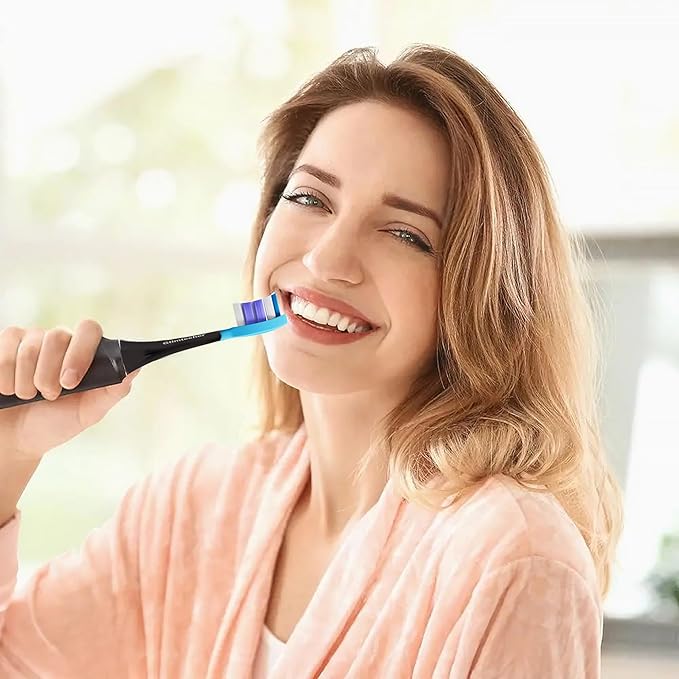 Electric Toothbrush Replacement Heads, 8 Pack Adults Kids 7+ Sonicare Toothbrush Replacement Brush Heads Sensitive Replacement Heads C2 C3 G2 G3 A3, Black
