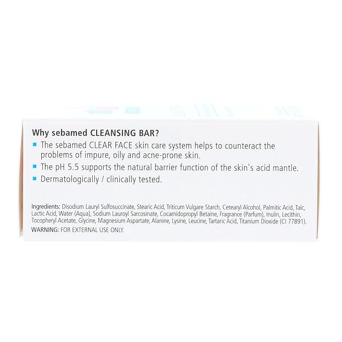 SEBAMED Clear Face Cleansing Bar 100g - Effectively Reduces Pimples and Blackheads - For Impure and Acne Prone Skin (Pack of 4)