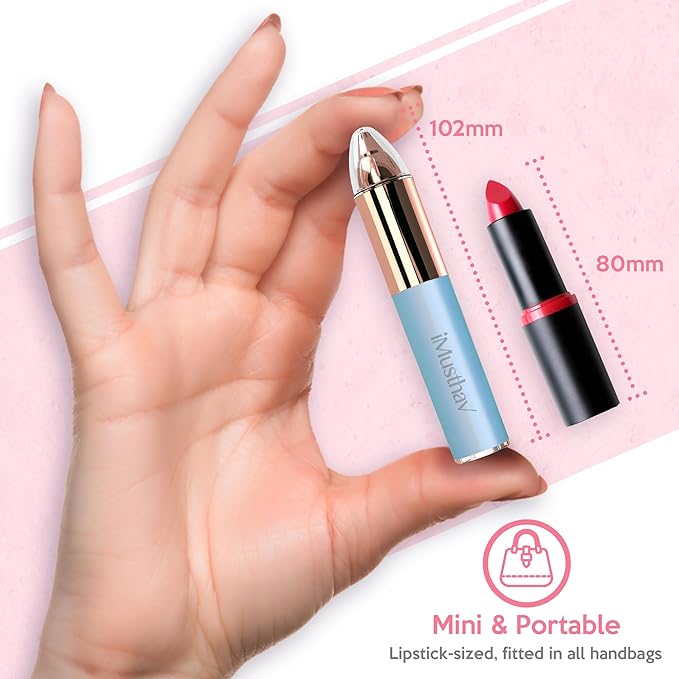 Portable Flawless Eyebrow Hair Remover for Women – Painless, Fast & Precise Flawless Electric Razor & Epilator for Eyebrow, Nose, Ear Hair Removal – 18K Gold-Plated, 360° LED Light