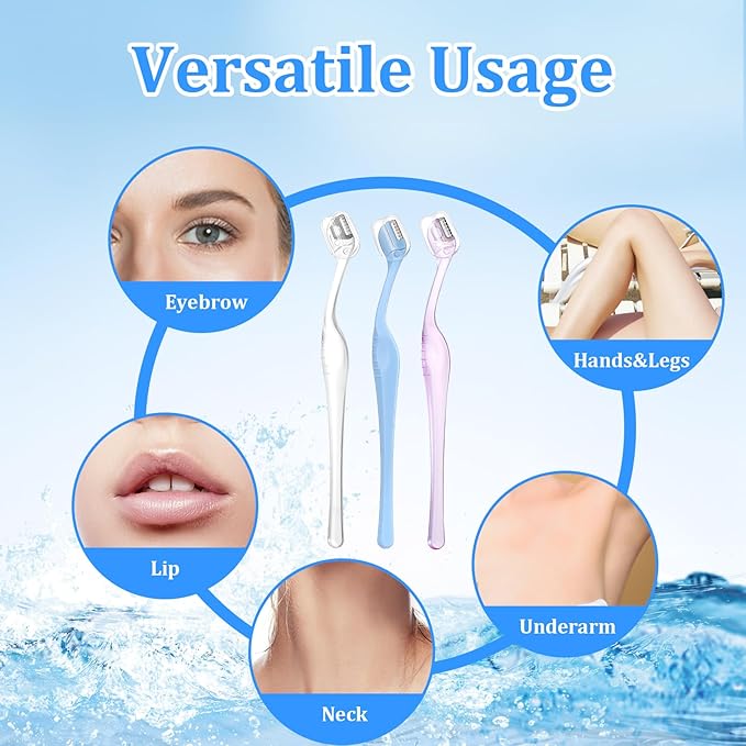 6pcs Small Eye Brow Razors For Women, Portable Mini Eyebrow Razor Trimmer, Face Razors Eyebrow Shaver For Facial Hair Lip, Shaving Removal Tool With Precision Cover