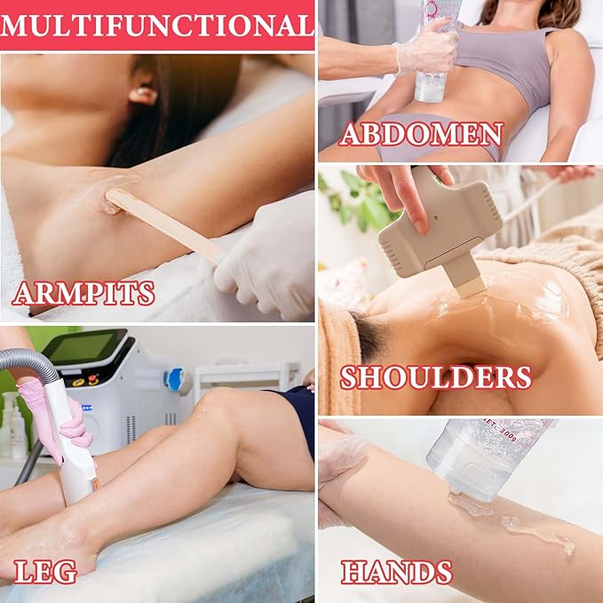 Cooling Gel for Hair Removal,Facial Gel Clear Coupling and Cooling Gel Use with Laser Hair Removal Device and Facial Body Skin Care Machine for Women & Men