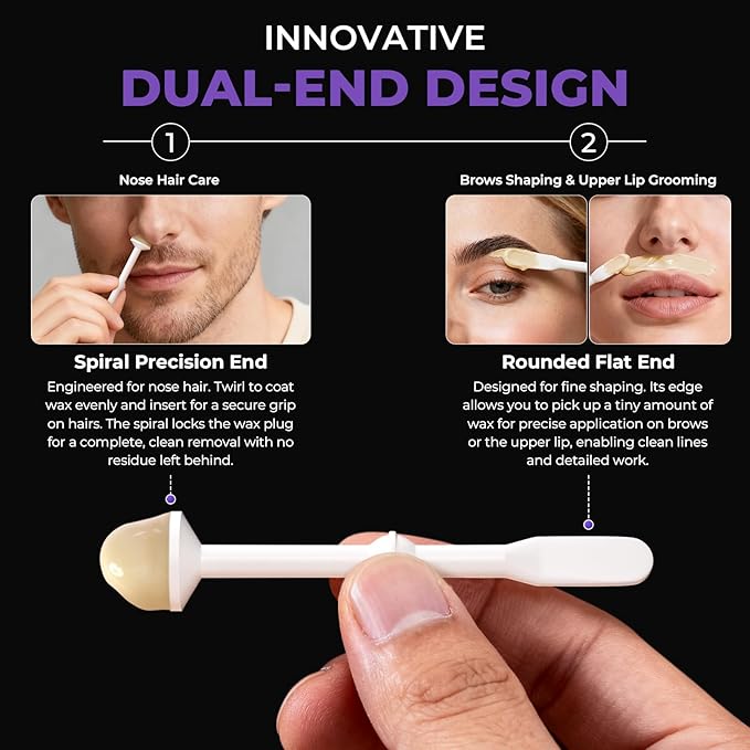 Lifestance Nose Wax Kit for Men & Women - 120g Nose Hair Wax Kit with USB Fast Heating, Smart Temp Control, 48 Sticks, Painless Ear Hair Removal, Compact, Travel-Ready, Multi-Accessories
