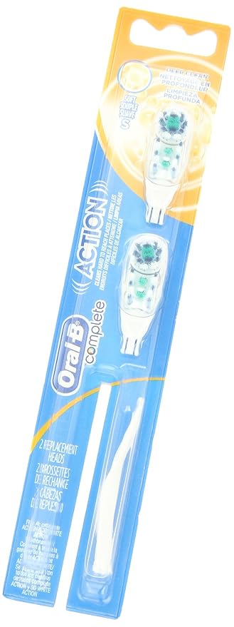 Oral-B Deep Clean Battery Powered Toothbrush Replacement Brush Heads Refill, Soft, 2 Count (Pack of 2)
