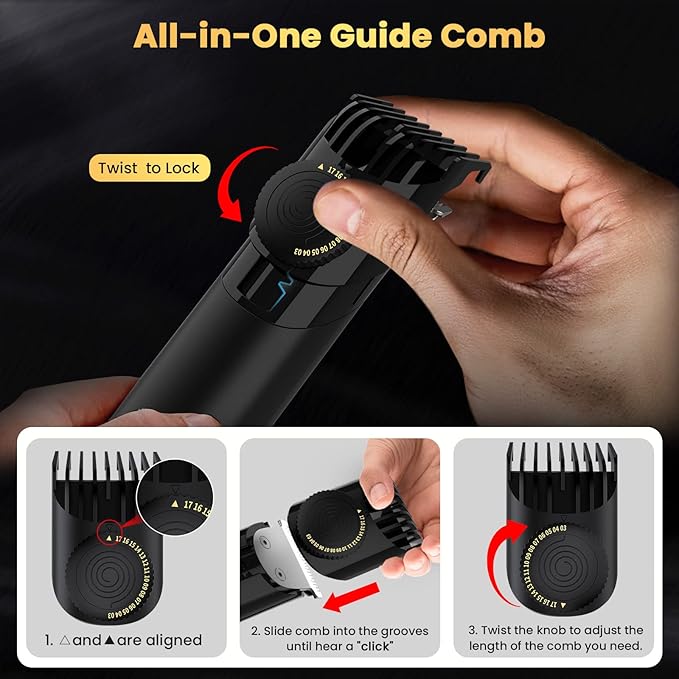 Body Trimmer for Men, Includes 2 Quick Change Trimmer Heads Electric Body Groomer Shavers