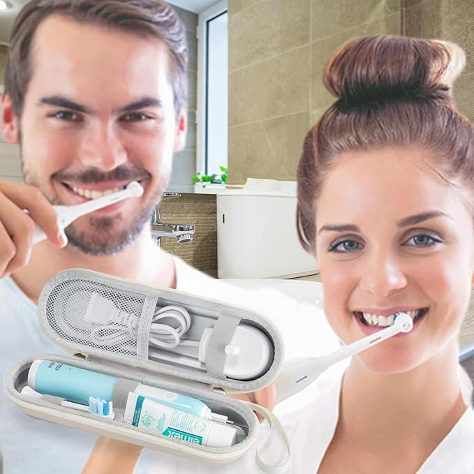 Toothbrush Travel Case for Oral B/Oral-B Pro 1000 1500 5000 7000 & Philips Sonicare 4100 1100 5300 5100 6100/iO Electric Toothbrush, Hard Protective Storage Bag (Starlight-2)