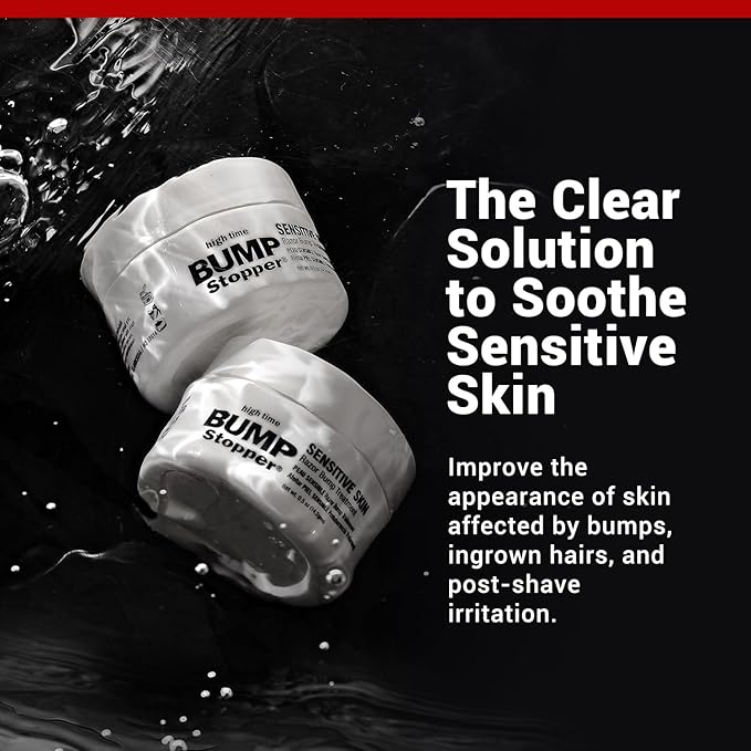 High Time Bump Stopper Sensitive Ingrown Hair Cream | Aftershave Lotion for Men and Women | Razor Bump Balm | 0.5 OZ (5 Pack)