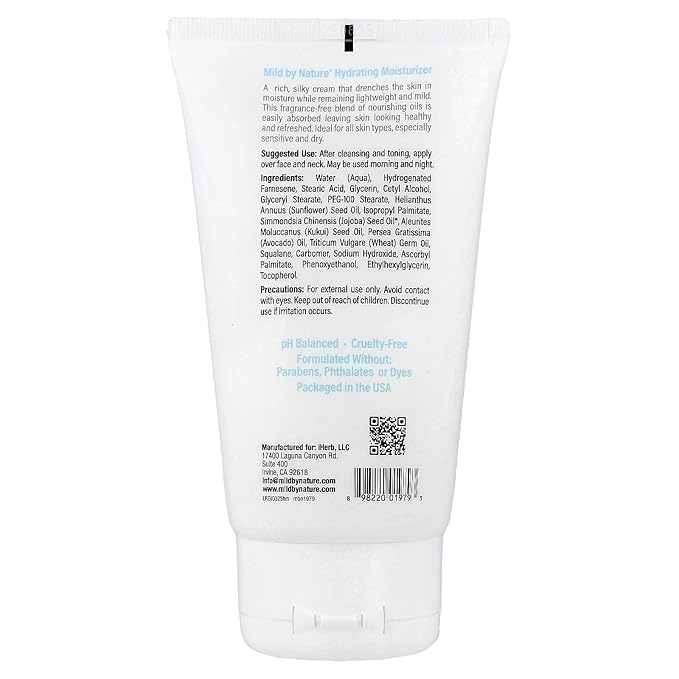 Mild By Nature Hydrating Facial Moisturizer, Unscented, 4.5 fl oz (134 mL)