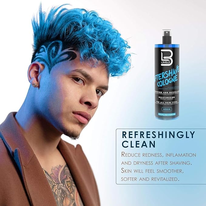 L3 Level 3 After Shave Spray Cologne - Softens Skin - Refreshes and Relieves Face and Skin - Moisturizing Formula Level Three After Shaving, Fresh Scent, 13.5 Fl Oz