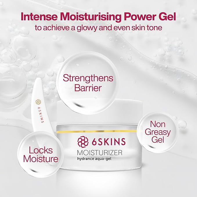 6SKINS® Face Moisturizer with Niacinamide & Ceramides - Korean Skin Care Facial Moisturizer For Skin Barrier Support & Pore Minimizer - Oil-Free Hydrating Face Gel For All Skin Types - 1.7oz