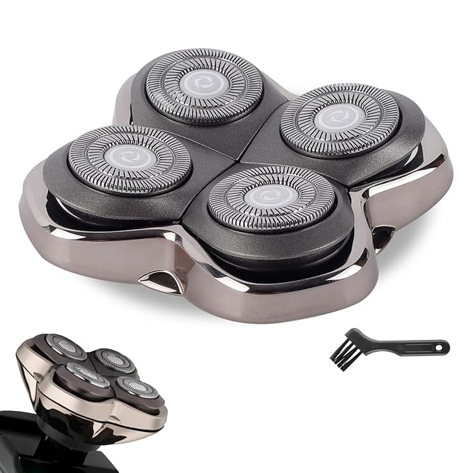 Head Shaver Replacement Heads Compatible with Pitbulls Gold PRO,Silver PRO, Platinum PRO,Butterfly Kiss PRO - Hypoallergenic Stainless Steel Shaver Foil Replacement - 4D Floating Blade