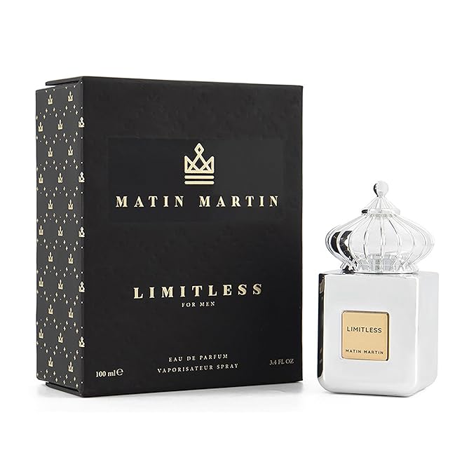 Matin Martin Limitless - Arabian Perfume for Men - Long Lasting Woody Aromatic Fragrance with Notes of Lavender, Cedar, Vetiver, Patchouli - Arabic Cologne - Eau de Parfum Spray - Travel Size - 3.4 oz