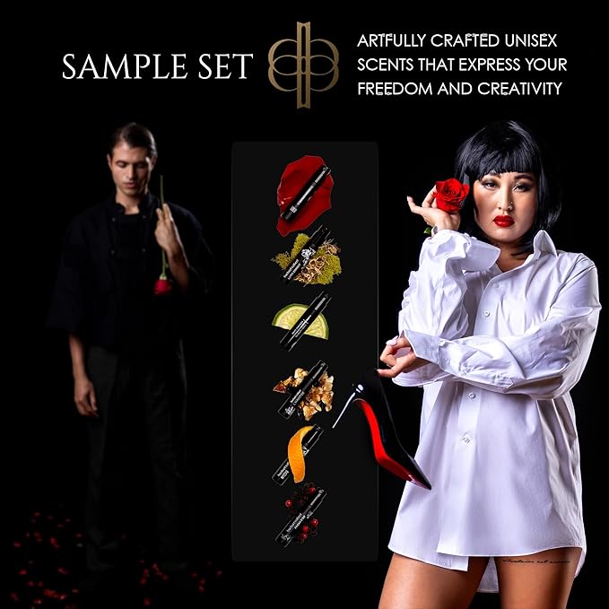 Eau de Parfum Sample Set – 6 x 2ml Perfume Sampler – Unisex Discovery Fragrance Collection with Floral, Amber, Citrus, and Woody Scents