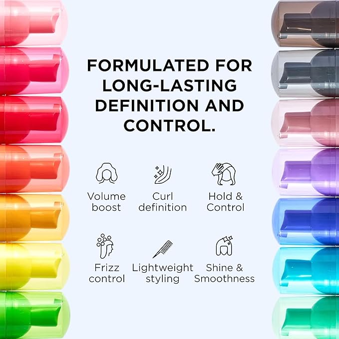 Style Factor EDGE BOOSTER Extra Strength Setting Mousse Travel Size – Frizz Control, Extra Volume, and Conditioning – 2.5oz Morganite Mousse for Curly Hair