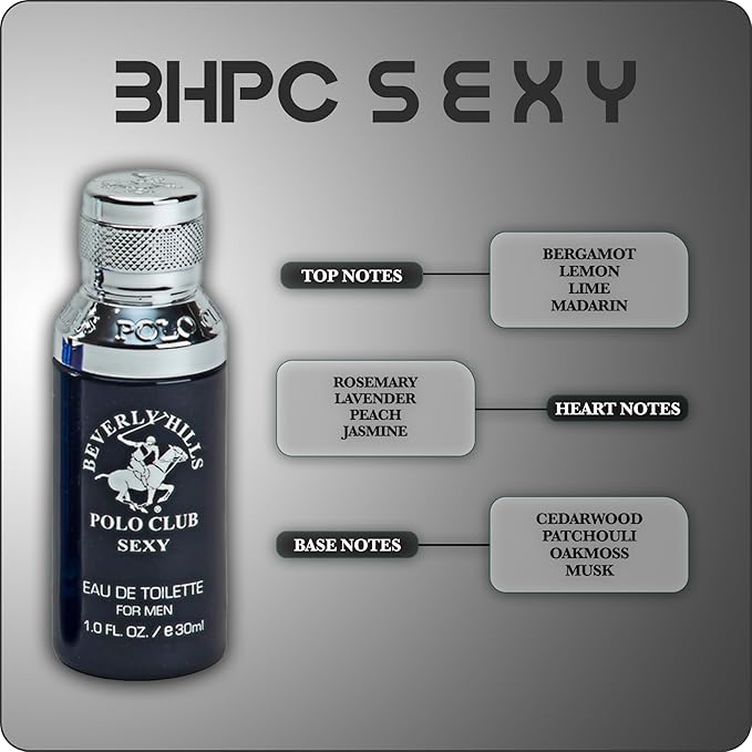 Beverly Hills Polo Club Men's Fragrance Gift Set - 3-Piece Long-Lasting Eau de Toilette Collection - Blaze, Blue, Sexy Scents - Affordable Luxury Cologne for Him
