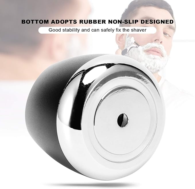 Zerodis Holder, Non Slip Metal Safety Shaving Stand with Rubber Bottom for Men Travel Shaver Base for Shower Bathroom Kitchen