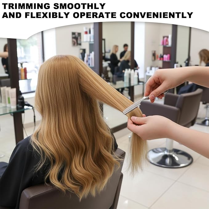 Stainless Steel Hair Thinning Styling Razors for Cutting Hair Professional Texturizing Cutting Razor Styling Texturizing Cuttings Razor Tool for Men Women Salon Home Use with 10 Pcs Blades