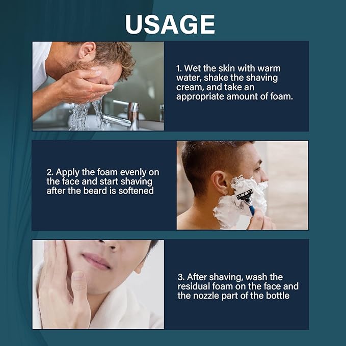 Shaving Gel For Men Travel Shaving Foam Sensitive Skin Shaving Cream Protects and Soothes To Help Reduce Skin Irritation 3.13 Oz