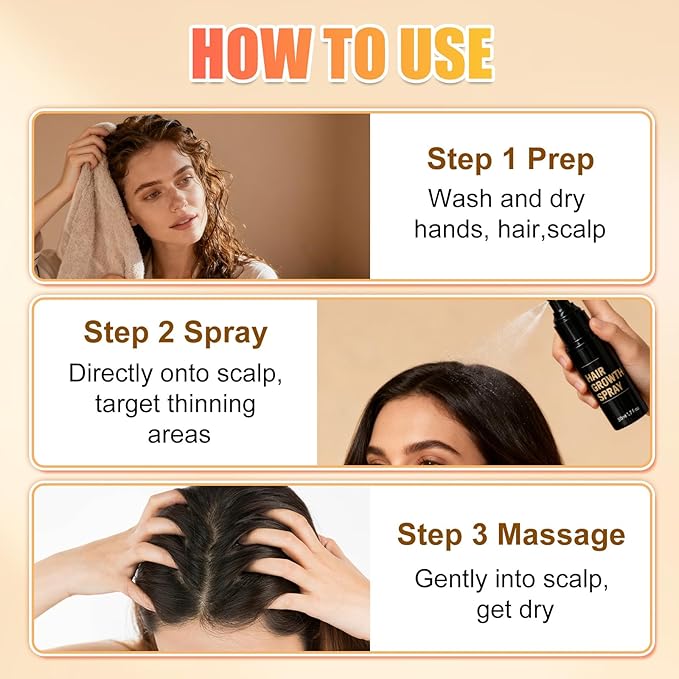Hair Growth Spray,Hair Growth,Promotes Thicker, Fuller Hair For Women & Men – All Hair Types With Natural Ingredients(1PCS)
