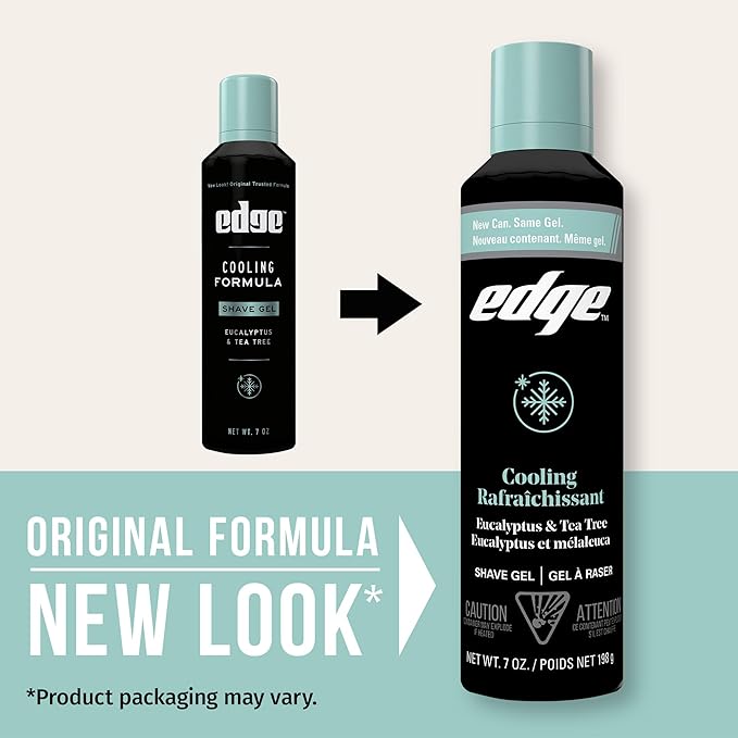 Edge Shave Gel for Men, Cooling Eucalyptus & Tea Tree, 7oz (3 Pack) - Shaving Gel For Men That Moisturizes, Protects and Soothes To Help Reduce Skin Irritation (Packaging May Vary)