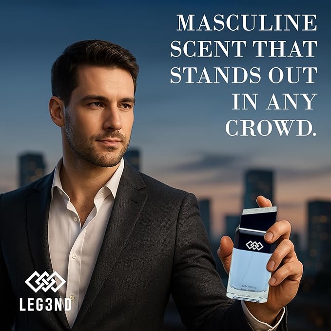 LEG3ND Cologne for Men 3.4oz EDT Spray | Long-Lasting Masculine Fragrance - Fresh, Aquatic & Spicy Citrus Scent for Everyday Elegance