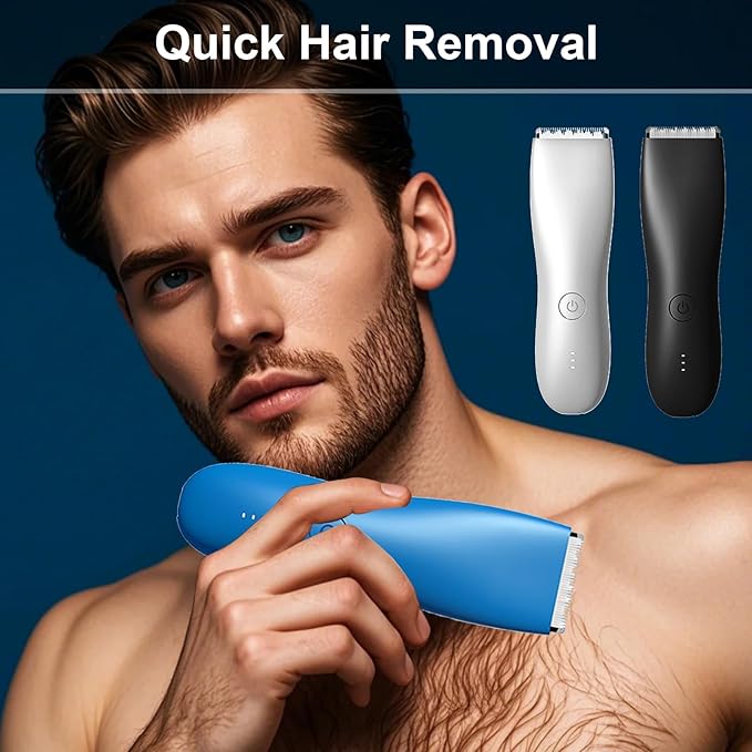 Electric Groin & Body Hair Trimmer for Men Waterproof Pubic Hair Trimmer for Men Rechargeable Groomer Trimmer Shaver