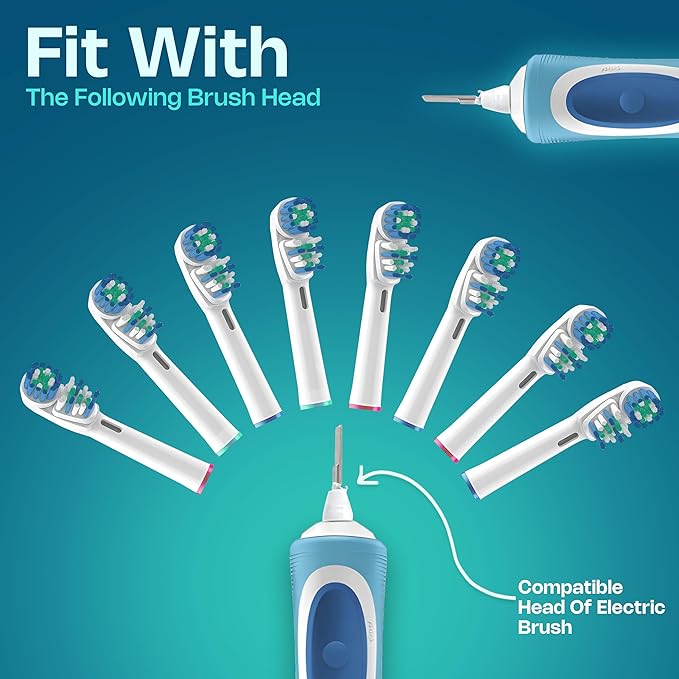 NorthFolks 8 Pack Dual Clean Replacement Toothbrush Heads Compatible with Oral-B Electric Toothbrush Handles, Soft Bristle Brush Heads for Pro 500 1000 1500 3000 5000