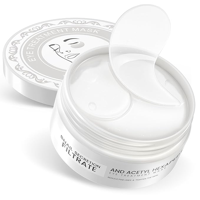 Under Eye Patches - 60 Pack for Puffy Eyes, Dark Circles, Bags & Wrinkles with Hydrolyzed Collagen & Hyaluronic Acid - Eye Care Pads for Daily Skincare (White)