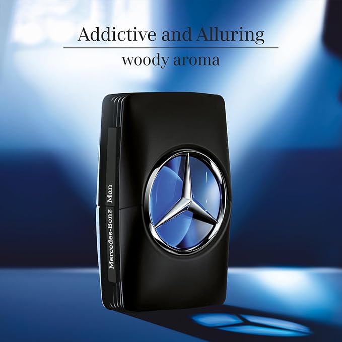 Mercedes Benz Man Gift Set - Iconic Fragrance with EDT Spray, Shower Gel, Aftershave for Men - Long Lasting Aromatic Woody Fruity Mens Cologne - 3 pc