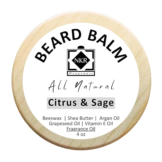 Beard Balm | Leave-in-Conditioner for Beard & Mustache | Natural Ingredients | Shea Butter & Argan Oil | Citrus & Sage