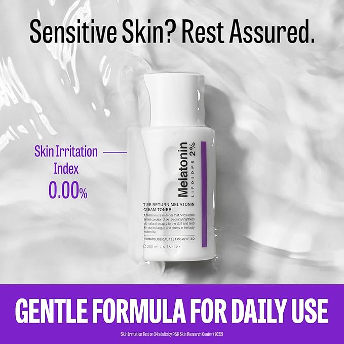 MAXCLINIC Time Return Melatonin Cream Toner | Moisturizing Facial Toner for Sensitive Skin | Clarifying & Calming Toner for Face | Hydrating Toner for Face | Toner Cream Skin Toner 6.76 fl oz