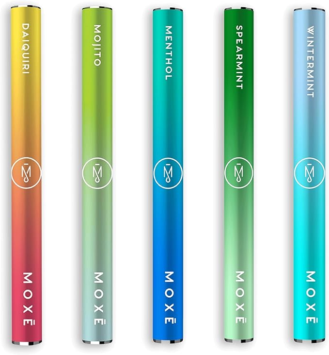 MOXE Natural Air Inhaler Variety 5 Pack | Non Electric Long-Lasting Flavored Air Refreshing Support | Oral Fixation Menthol Essential Oils, Craving Relief - New Daiquiri and Mojito Flavors