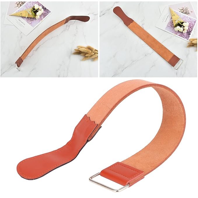 Straight Razor Strop Leather Sharpening Strap Barber Leather Barber Shave Cut Folding Shaving Knives Chisels Blade Tool Barber Shop Accessoriesfor Starter Beginners