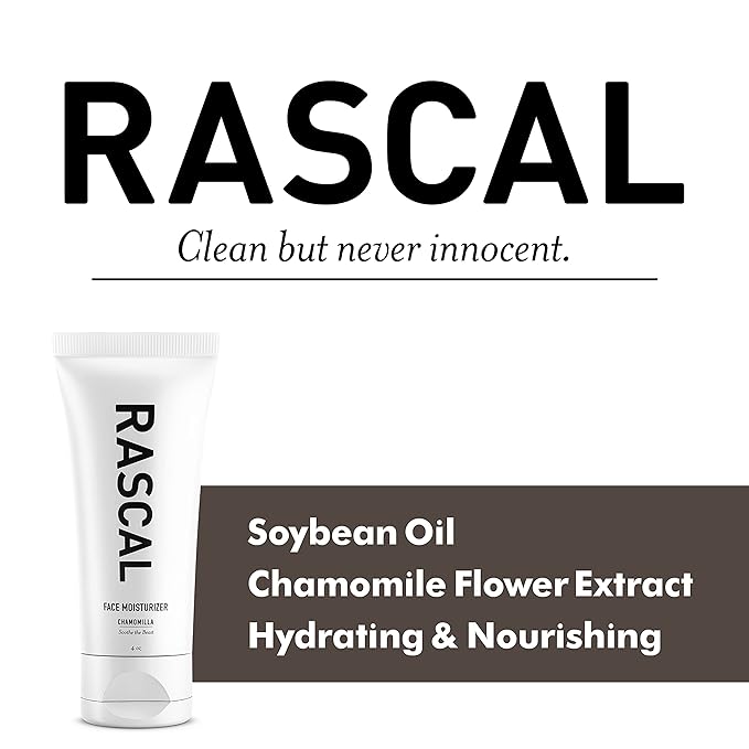Racal Men's Face Moisturizer - Nourishing and Hydrating Facial Moisturizer for Men, Chamomile Flower Extract & Soybean Oil, Natural Sandalwood Scent, Paraben-Free, Cruelty-Free - 4 Oz