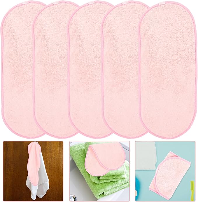 Skin-Friendly Facial Cleansing Towels 5pcs Reusable Makeup Removal Cloths for Men Women